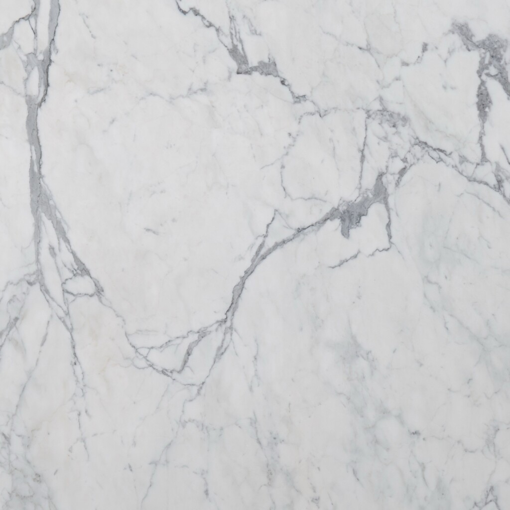 Close-up of Statuary marble, bright white with crisp grey veining, Mega Marble Atlanta